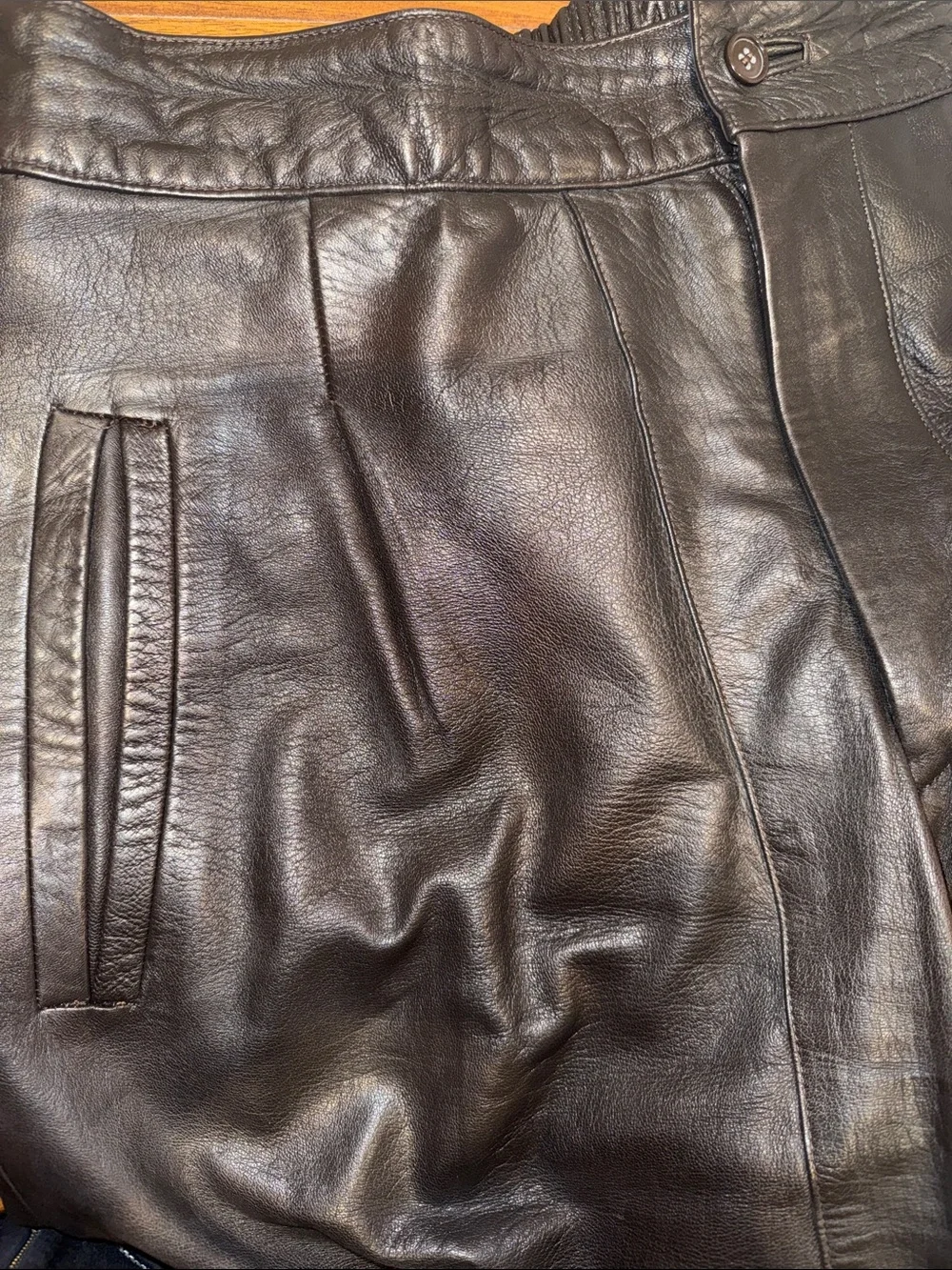 Vintage Valentino Espresso Brown Leather Pants